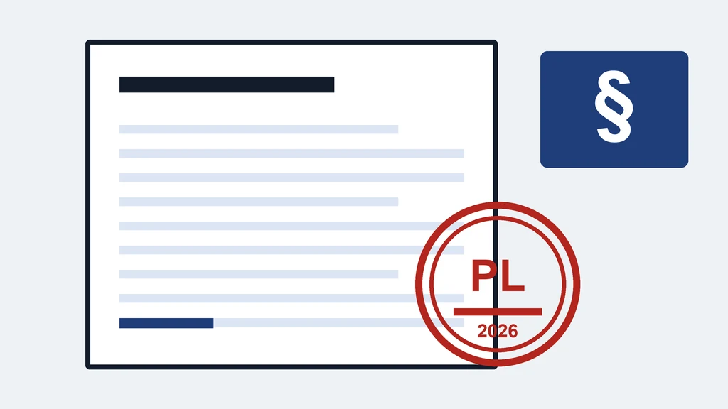 Rysunek dokumentu z okrągłą pieczęcią i znakiem paragrafu